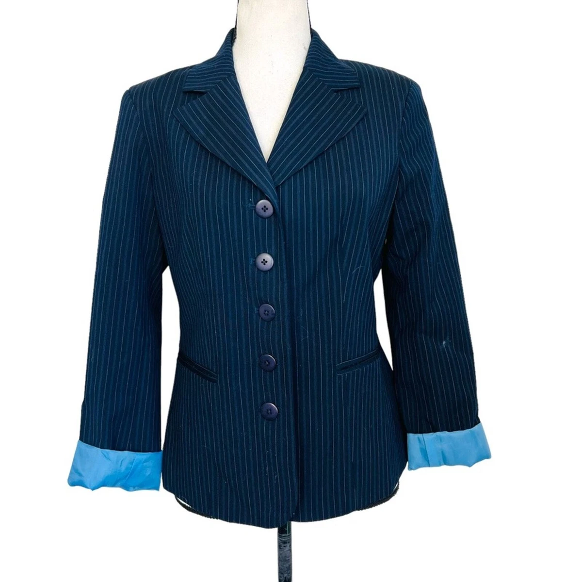 Blazer avec col à revers et manches longues à rayures