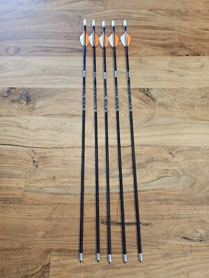 5 pcs Allen Company 26'' Fearless G2 Youth Target Fiberglass Arrow, Black 35lb