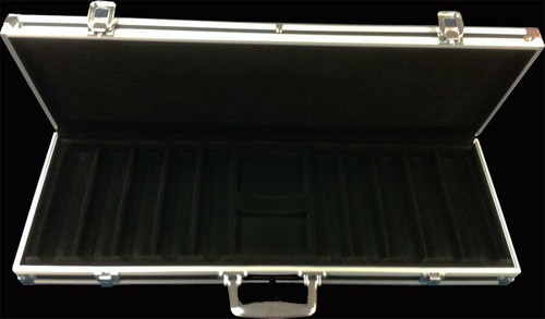 500 Black Aluminum Chip Case Holds 2 Decks of Cards AND Poker Casino Chips - Picture 3 of 3