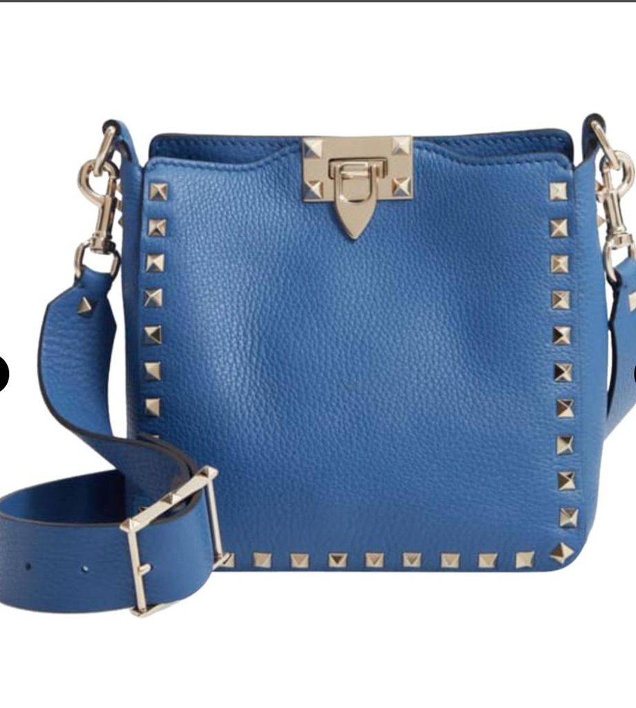 ショルダーバッグ・ポシェット Valentino Garavani 'Small Saddle' Handbag Valentino Hobo Mini Grain Calfskin Periwinkle Blue Leather