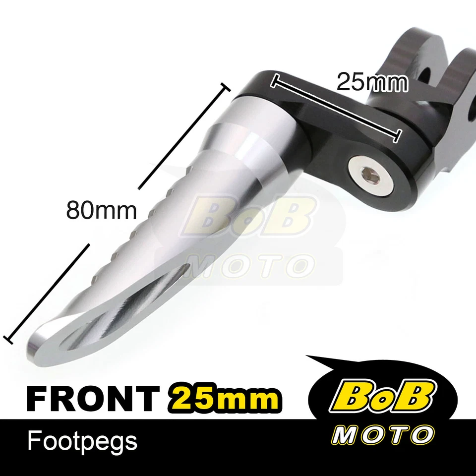 BOB Front Footpegs 25mm Lower For Suzuki GSXR 750 06-21 20 19 18 17 16 15 14 13 Foto 3 de 4