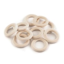 10 Gardinenringe - Holz - Holzring - Makramee - 40 mm / 25 mm