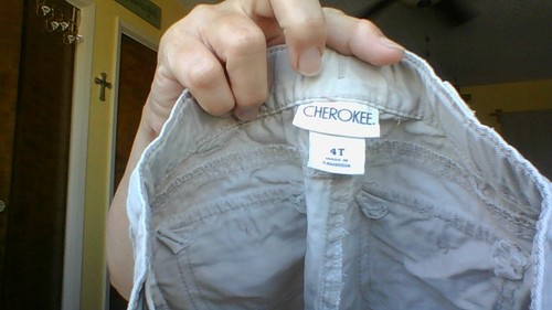 Cherokee Size 4T Shorts Tan 100% Cotton Int Adjstrs & Belt Tie Front Good Cond! - Picture 8 of 14