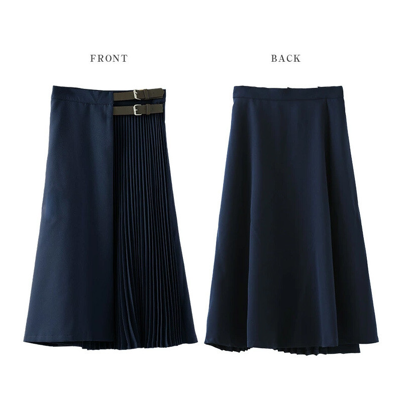 【タグ付き未使用】ollun side button pleated skirt タグ付き未使用】ollun side button pleated skirt