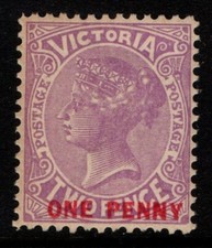 Australia Victoria 1912 One Penny on Two Pence surcharge SG456 MNH