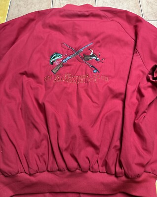 Vintage West Ark Red Jacket USA Made Fin & Feathers Palmdale California Sz XXL