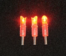 3 Illuminated Moon Nocks Carbon Bolts Lighted - Red .303 Press Fit 7.6mm
