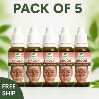 New Life Sinocin Drops 30ml x 5 | Sinus & Nasal Comfort Support | Free Shipping