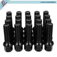 20 M14x1.5 overtall 64mm Lug Nuts Black 17mm Hex For Audi Q3 Q2 Q7 SQ5 A3 A4