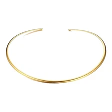 ZARD Solid Flat Choker Slider Open Collar in Gold Vermeil