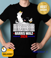 Harris Walz 2024 President Election Funny Cat Ladies T-Shirt