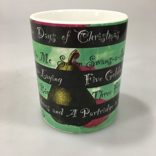 Taza de café negra verde Starbucks Deborah Reinhart 12 días de Navidad - Imagen 2 de 6