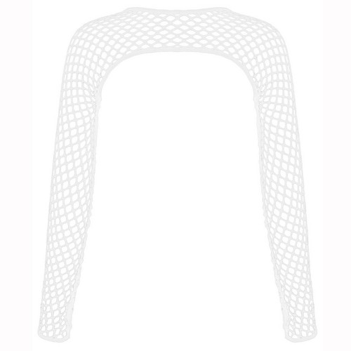 Women's Crop Top Mesh Sheer Cover Up Shirts O Ring Long Sleeve Pullover AU - Picture 24 of 33