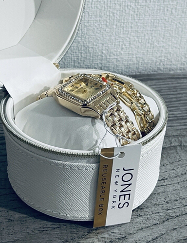 Original $95 JONES NEW YORK Fashion Rhinestones & Bracelets 25 mm Watch NWT Gift - Picture 11 of 17