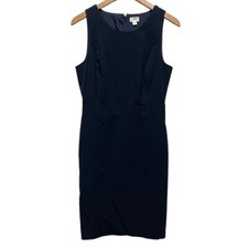 J Crew Women's Sz 4 Sheath Dress Style J4614 Dark Blue Sleeveless Casual