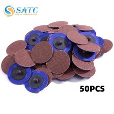 50PCS 2" Quick Change Sanding Discs 60 Grit Roll Lock Grinding Pads Die Grinder