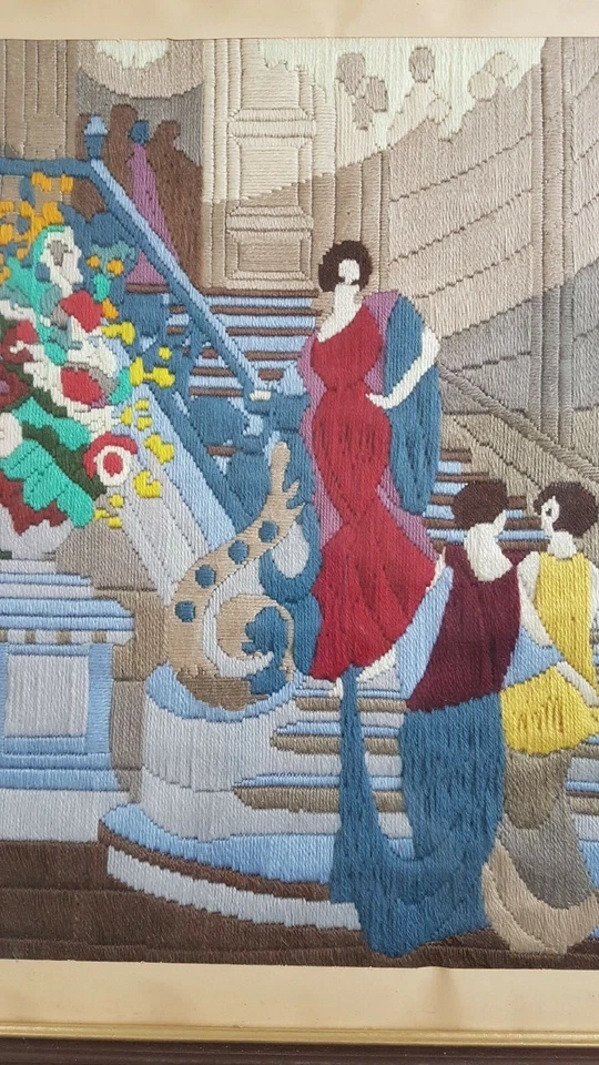 Retrato tejido. Tableau tisé art deco art nouveau Foto 2 de 4