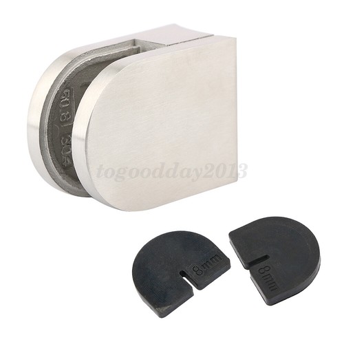 304 Stainless Steel Flat Round Glass Clamp Holder Bracket for Balustrade 8-10mm - Picture 13 of 16