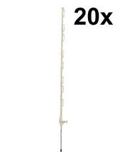 20 x 4 stopy (120cm) Ogrodzenie elektryczne Białe Poly Słupki Ogrodzenie Lina taśmowa