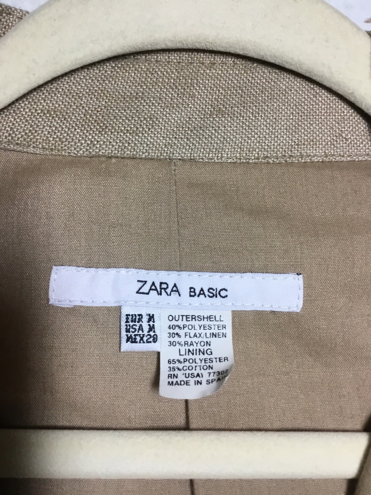 ZARA Basic Jacket Medium Linen Blend Tie Waist Bu… - image 2