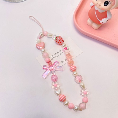 Herzförmige Ornamente Handy-Schlüsselband Für Mädchen Handyband-Hängekette - Zdjęcie 7 z 12