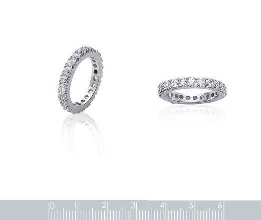 Bague Argent Massif Rhodié Avec Diamants Cz Noir Et Blanc - Taille 64, Dolly-Bijoux