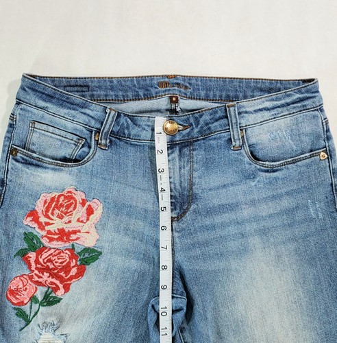 Kut From The Kloth Jeans Damen Mid Rise Boyfriend Stretch Blau Denim Raw Hem 8 - Bild 9 von 11