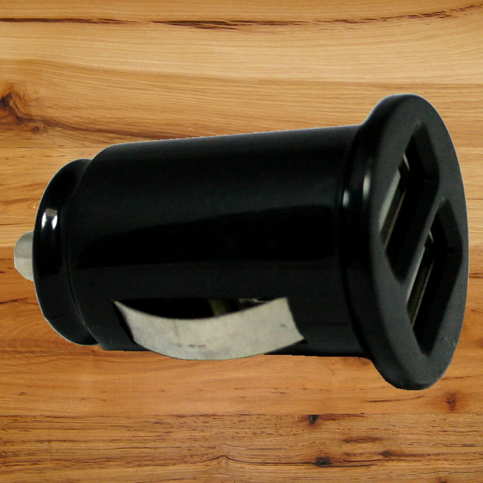 Adaptador Cargador Coche Mini Bullet Doble USB 2 Puertos para iPhone 4 4G iPod Touch Negro Foto 2 de 4