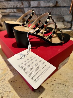 【Valentino】SLIDE ROCKSTUD T. 60◆6W0S0IL9HEJ Valentino GARAVANI Rockstud Calfskin Leather Slide Sandal 60