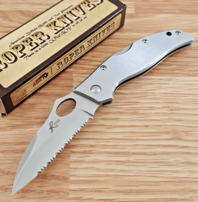 Roper Knives Flash Folding Knife 3'' Serrated 8CR13MOV Steel Blade Stainless
