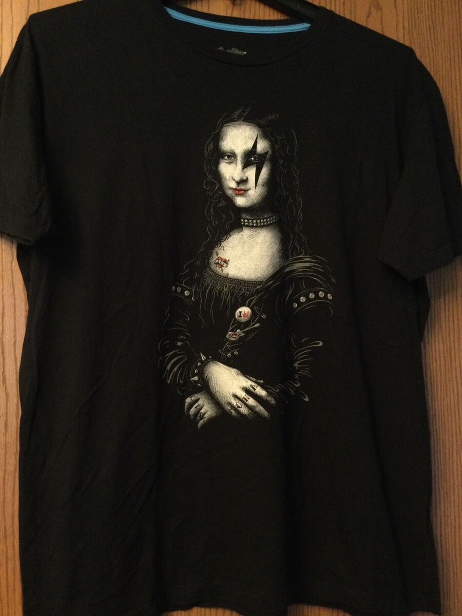 Mona Lisa (As Punk Rocker) - Black Shirt - XL Guys Mona Lisa (As Punk Rocker) - Black Shirt - XL Guys