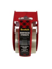 Scotch Reinforced Strength Strapping Tape 50-3M with Dispenser, Clear