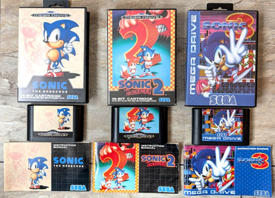 Sega Mega Drive Spiel - Sonic 1 + 2 +3 - MEGADRIVE