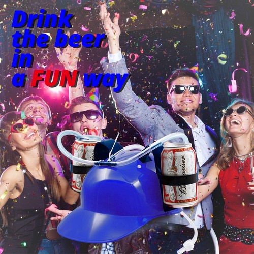 Drinking Helmet - Can Holder Cap Drinker Favor Hat Party Fun Beverage Gadgets - Picture 7 of 9
