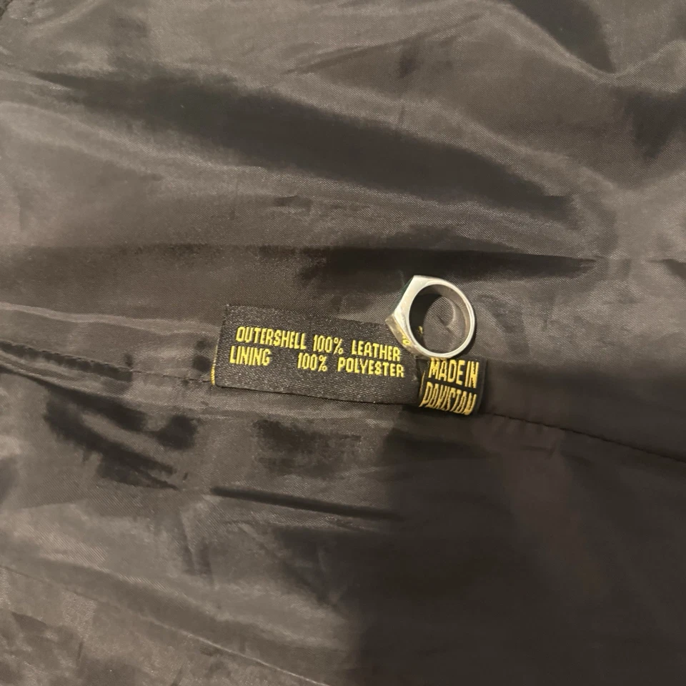 Chaleco de vestir vintage Scully 100 % negro de cuero suave para hombre mediano Vaquero Western Biker Foto 3 de 4