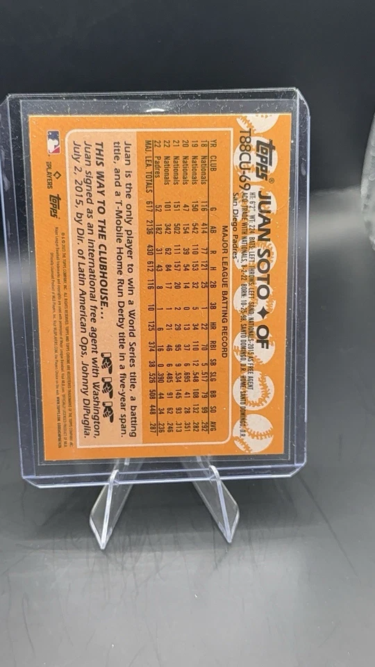 2023 Topps Update Series-1988 Topps Chrome Silver Pack Mojo Juan Soto #T88-CU-69 - Image 3 of 4