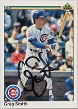 1990 Upper Deck Greg Smith Auto Card #738 (RC) Chicago Cubs Baseball Signed MLB