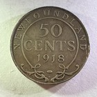 1918 Newfoundland 50 Cents .925 Silver Coin - Low Mintage  - Canadian - 481 — photo 1