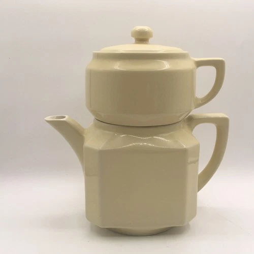 Vtg Folgers 6 Cup Automatic Drip China Coffee Maker Made USA 4 pc Complete EUC