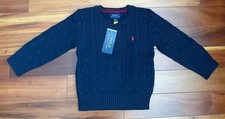 NWT Polo Ralph Lauren Boy's Knit Crewneck Sweater Size 3/3T 62 Color Navy