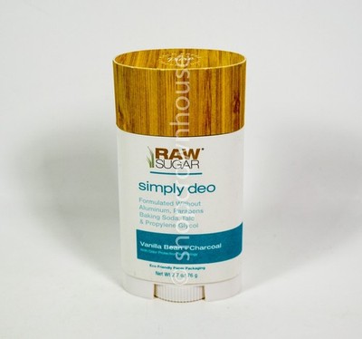 1 RAW SUGAR Simply Deo VANILLA BEAN + CHARCOAL Deodorant 2.7oz Vegan