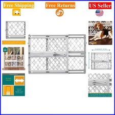 North States Paws Portable Dog Gate, 26-40 W, 23 H, Light Gray, No Tools