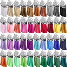 200 Pieces Keychain Tassels Bulk Leather Tassel Pendants Multi Color Tassels for