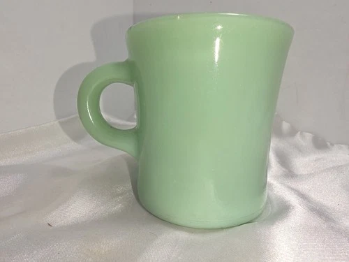 Vintage Fire King Ware Jadeite C Handle Heavy Coffee Mug Diner Restaurant Style