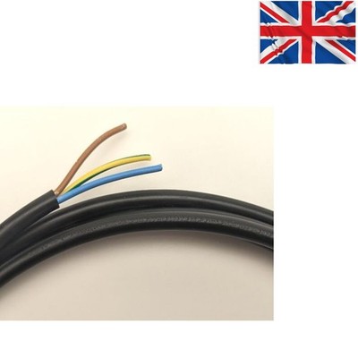 Langlebiges 10 m BASEC zugelassenes 3-adriges schwarzes Elektrokabel - 13 AMP 1,5 mm Flex