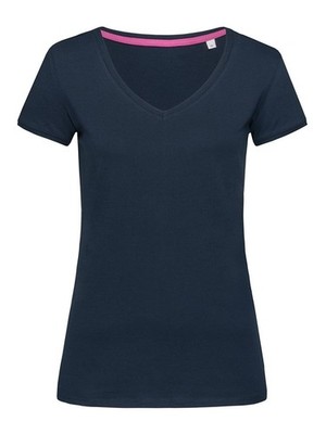 STEDMAN T-Shirt MEGAN V-NECK Damen aus Jersey Kurzarm MARINE BLUE