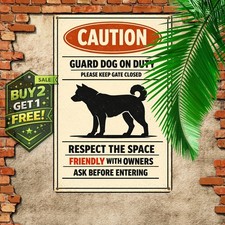 Property Protected By Dog Funny Warning Aluminum Plate Metal Sign