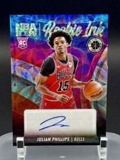 2023-24 Panini Hoops Premium Rookie Ink Prizm Julian Phillips Auto 53/75 Bulls