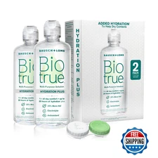 Biotrue Hydration Plus Contact Lens Solution w/ Lens Case - 2x10oz Multi-Purpose
