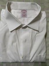 Brooks Brothers White Dress Shirt, Traditional Fit, 18-34, New Without Tags